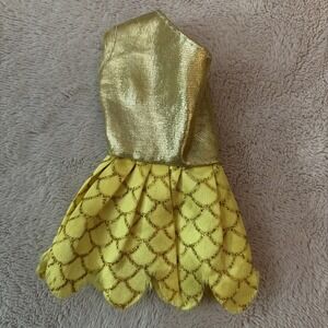 Barbie Clothes Dress Outfit Gold Top With Mermaid Print Skirt